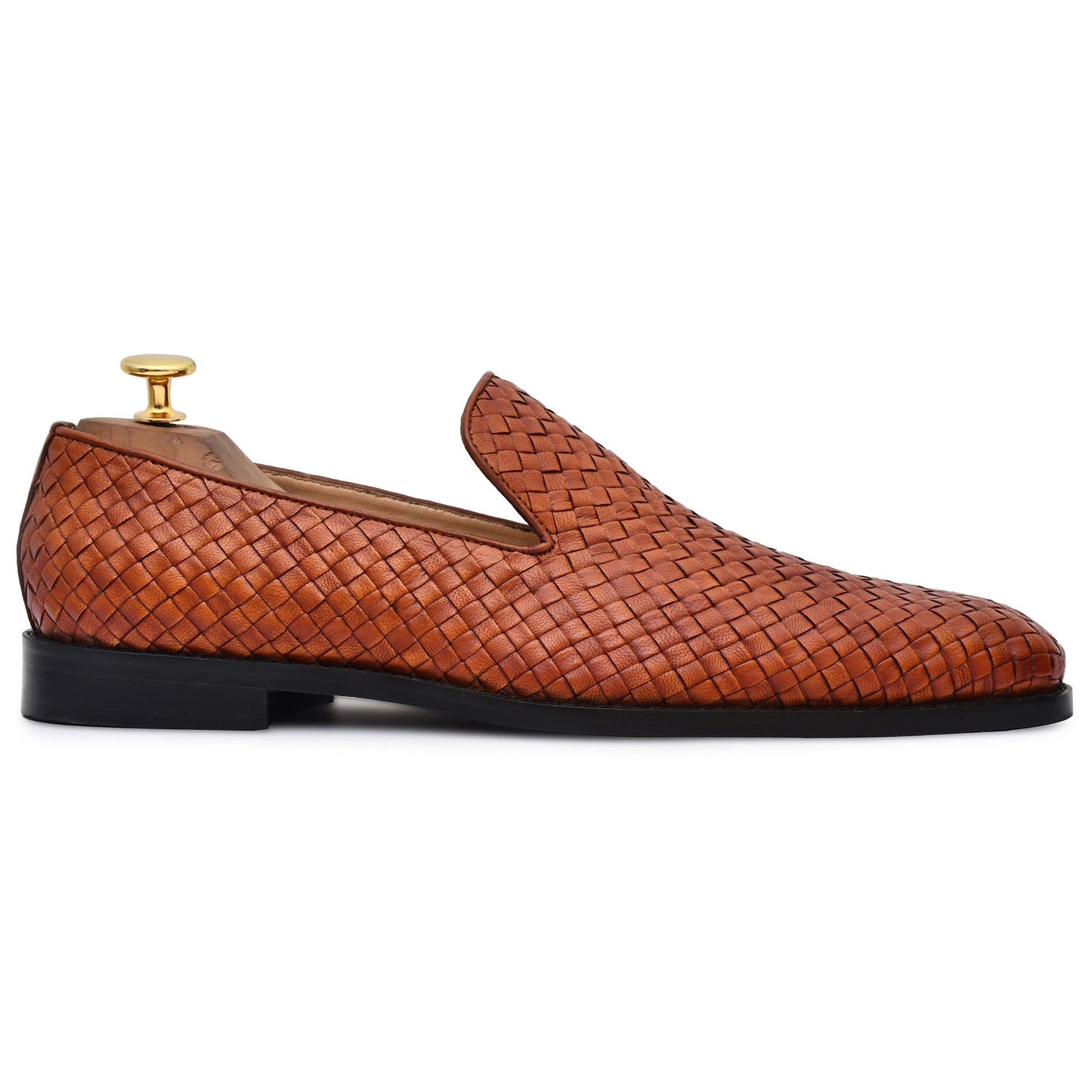 MAROUSH BURNISHED HAND WOVEN SLIP-ONS