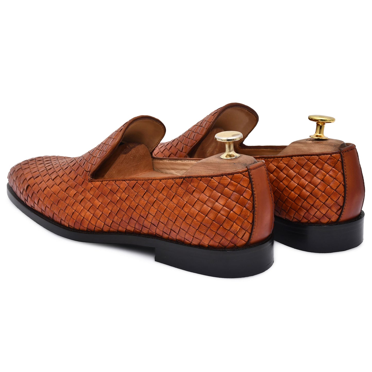 MAROUSH BURNISHED HAND WOVEN SLIP-ONS