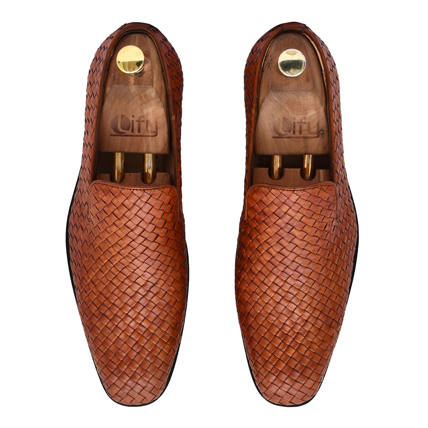 MAROUSH BURNISHED HAND WOVEN SLIP-ONS