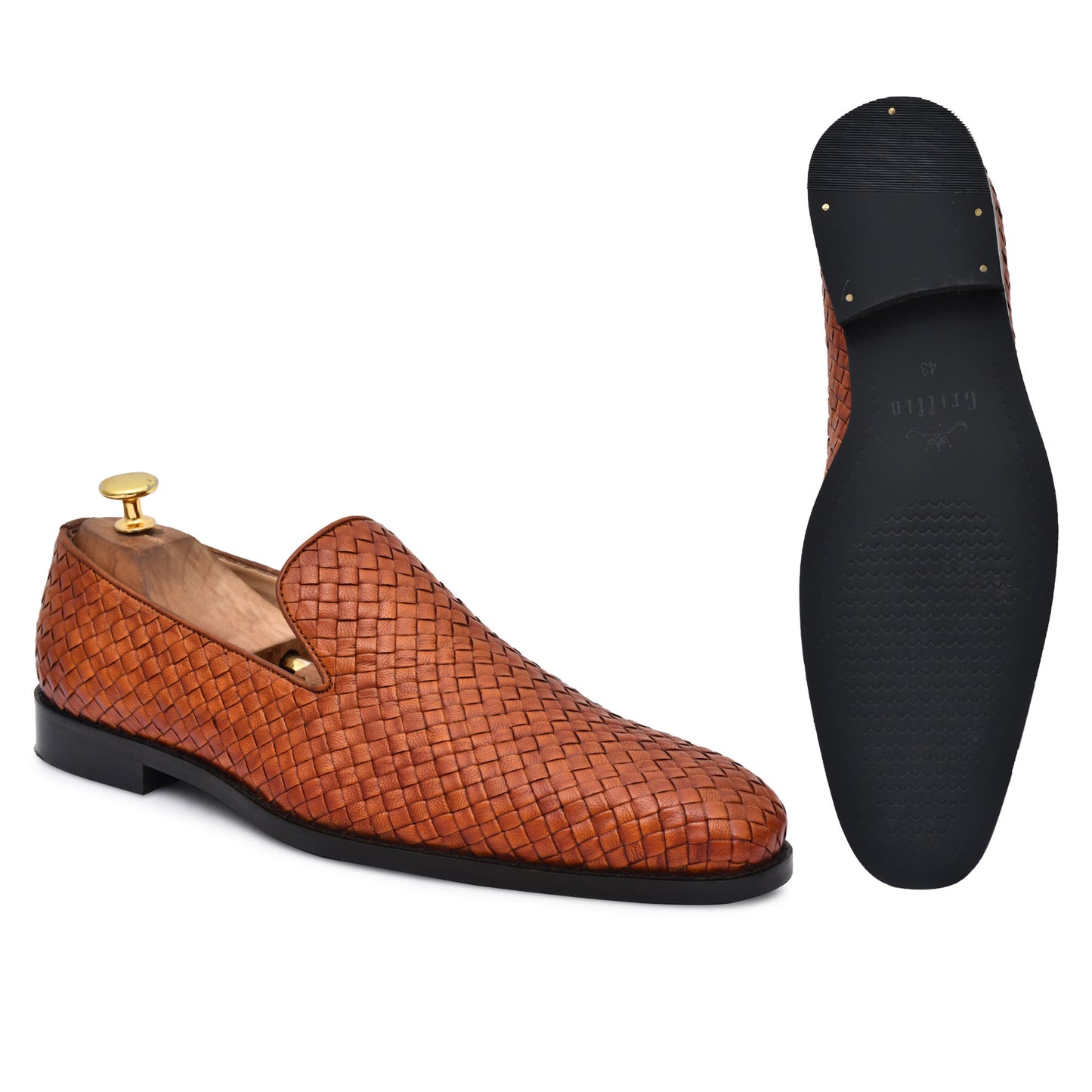 MAROUSH BURNISHED HAND WOVEN SLIP-ONS