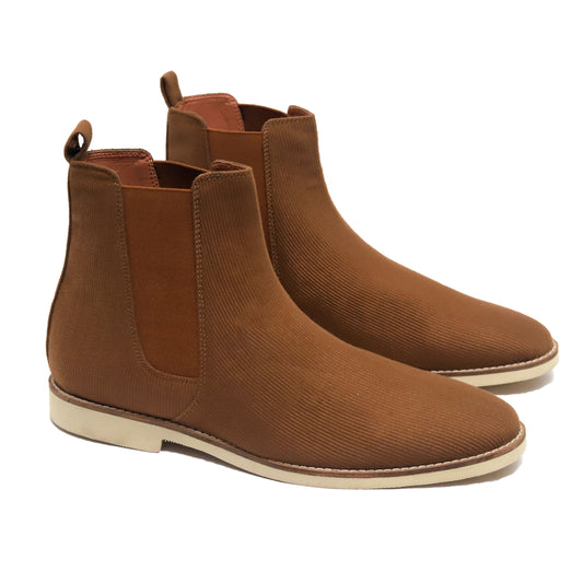 Embrace Luxury Geometrical Tan Chelsea Boot For Men