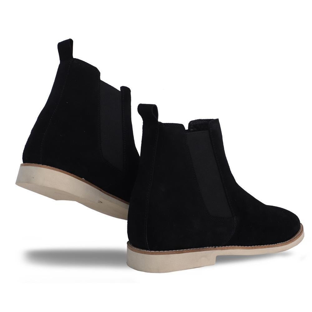 Sapphire Velour Corine Coal Chelsea Boot For Men