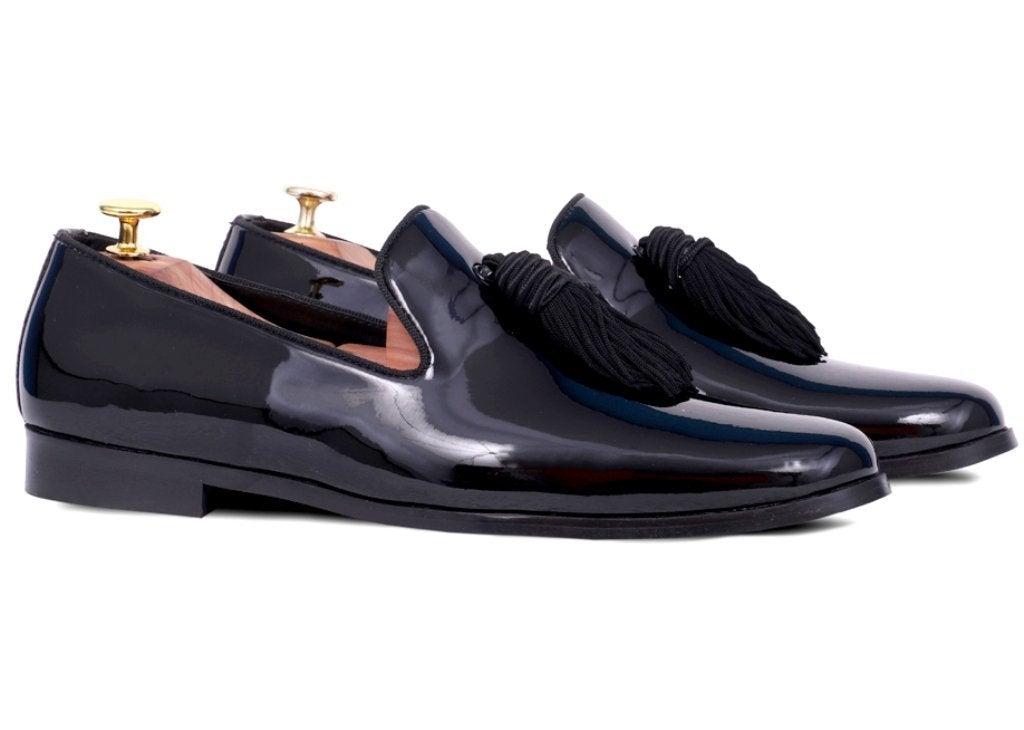 Versatile Glossy Bullion Tassel Loafer Shoes For Men