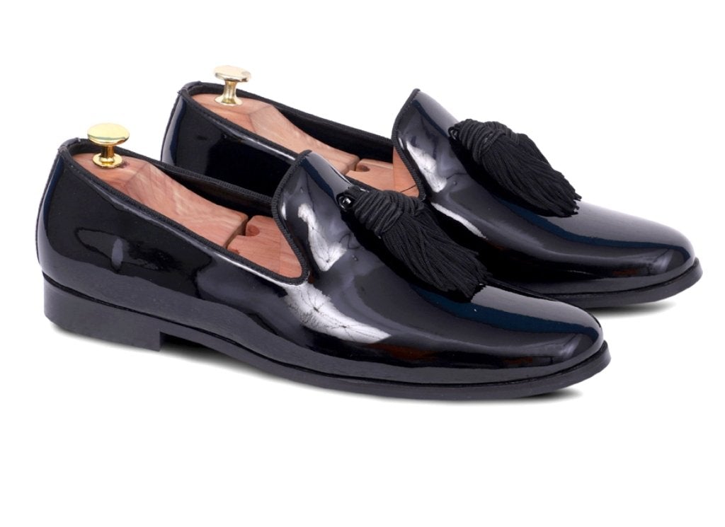 Versatile Glossy Bullion Tassel Loafer Shoes For Men