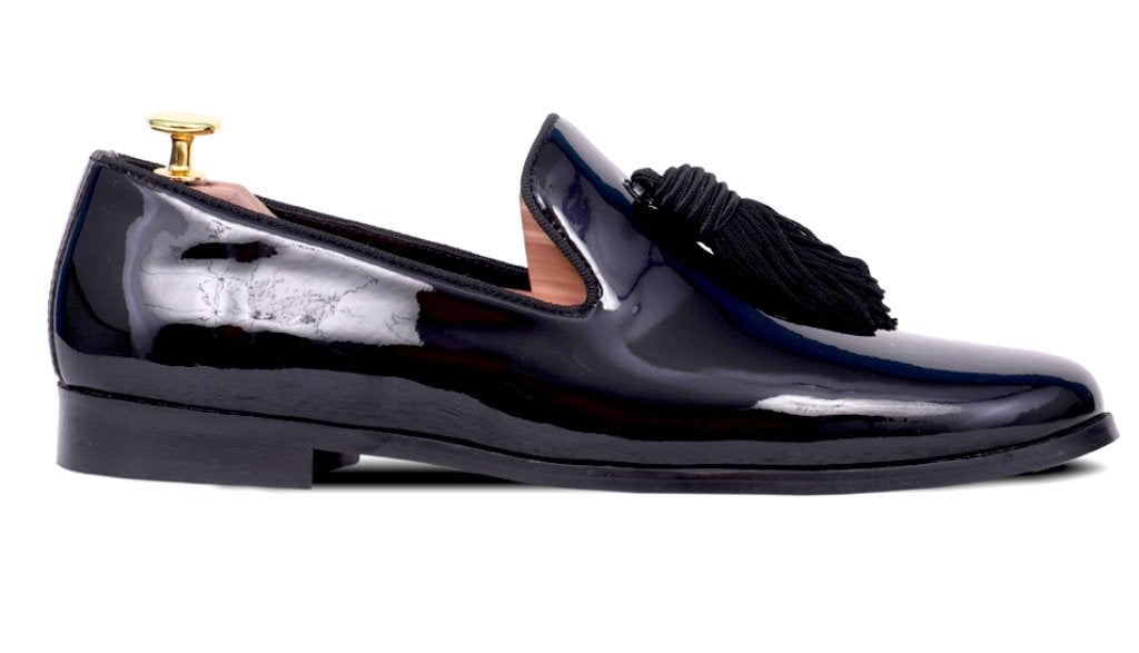 Versatile Glossy Bullion Tassel Loafer Shoes For Men