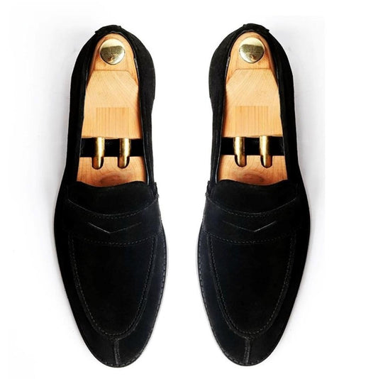 Marino Black Clean Slipon Loafers For Men